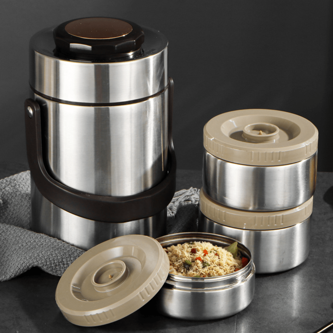 Leakproof 304 Stainless Steel Insulated Lunch Box with Bag (2L)