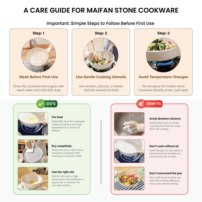 Maifan Stone Nonstick Cookware Set with Detachable Handles (11 Piece)