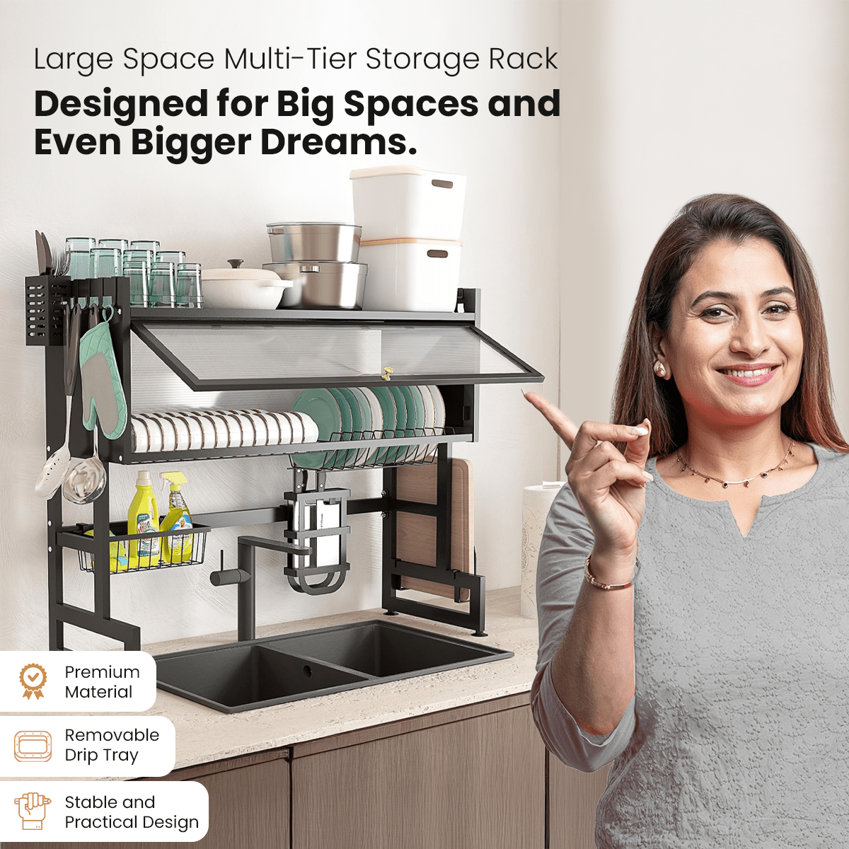 Large Space Multi-Tier Storage Rack